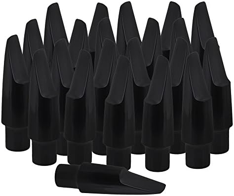 Yibuy Black ABS Plastic Eb Tenor Saxophone Mouthpiece Set of 20