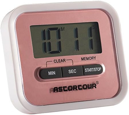 ASTORTOUR Digital Kitchen Timer with Magnet, Clip, Retractable Stand - LCD Screen - Cooking Fitness Timer Countdown &amp; Countup (Cute Pink)
