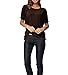 Sarin Mathews Women's Casual Round Neck Loose Fit Short Sleeve T-Shirt Blouse Tops Chocolate XL