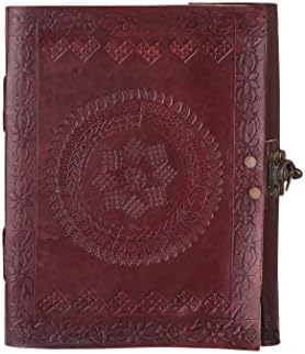 Adimani Handmade Brown Leather Diary/Travel Writing Journal Notebook with Strap/Refillable 8x6- Thoughtful Gift