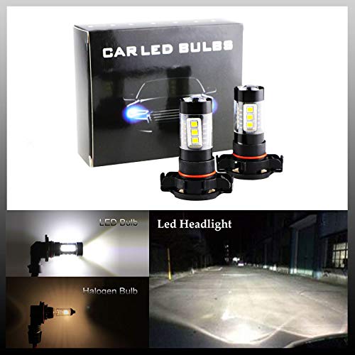 Dantoo 2 x 2504 Bulbs PSX24W LED Fog Lights Extremely Bright 6000K 16 SMD 12276 LED Bulbs High Power Fog Light Lamp Replacement for DRL or Fog Lights, Xenon White - Thumbnail 5