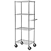 Akro-Mils AWPCAST4 Swivel Non-Marking Locking Caster Wire Shelving System Upright Legs 2 Casters with Brakes, 400lbs Weight Capacity, 4-Inch