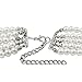 Isaac Kieran Rhodium Finish 6-mm White Faux Pearl 5-Strand Choker Necklace, 13+3