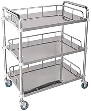 CZZ 3-Layer Laboratory Equipment Cart | Beauty Salon Tool Cart | Clinic/Hospital Stainless Steel Cart