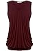 Tee Shirts, Messic Womens V Neck Solid Color Summer Clothes Double-Layer Front Wine,XX-Large
