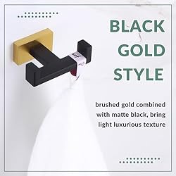 APLusee Double Towel Robe Hook Black