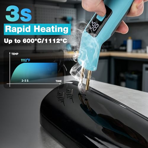 SHALL Cordless Plastic Welder - 200 Piece Stapler Kit - Hot Stapler - For Plastic Repair Bumpers Toys