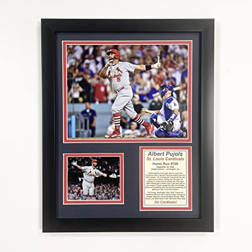 Legends Never Die, Inc. St. Louis Cardinals | Albert Pujols 700th Home Run | 30,5 x 38,1 cm gerahmtes Foto Collage