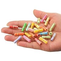 TraveT 100pcs Lovely Cute Clear Pill Shaped Plastic Message Bottles Mini Capsule Love Friendship Wishing Bottles with Paper