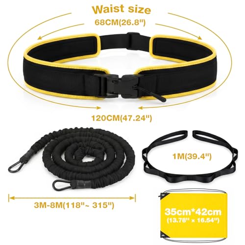 Premium Adult Swimming Belt for Pool, 3.5-8 m Swimming Belt with Elastic Rubber Bands, Swimming Aid Adults, Suitable for Beginners and Professionals, for Swimming Training