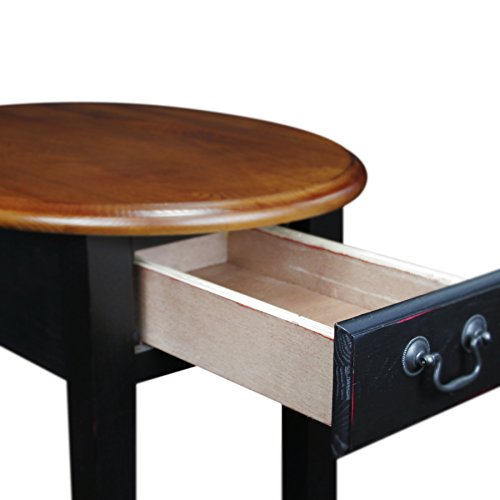 Leick Oval End Table, Slate Black