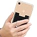 BIBERCAS Phone Card Holder with Ring Grip Stand,Adhesive Stick-on Wallet Credit Card Holder for Back of Phone,Leather Card Wallet Pocket Work with Magnetic Car Mount Holder (Black)
