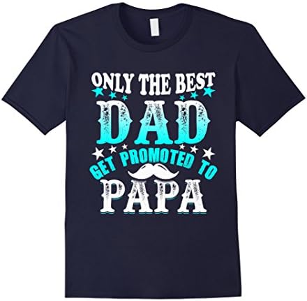 Mens Only the best Dad get promoted to Papa t-shirt 3XL Navy
