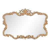 Howard Elliott Talida Mirror, Ornate Wall Focal Point, Resin Frame, Gold, 27 Inch x 38 Inch x 1 Inch