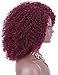 Kalyss Burgundy red Short Afro Kinky Curly Wigs for Women Side Curved Part Natural Looking Big,Bouncy and Super Soft Premium Synthetic Afro Curls Wigs for Women