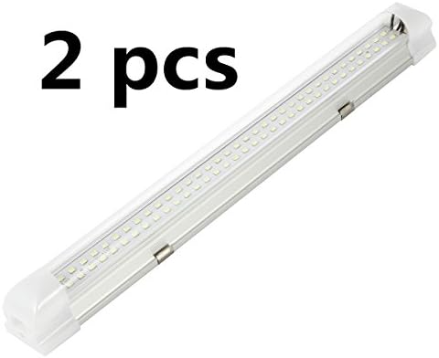 2pcs 72 SMDs White Universal Interior Light Strip as Dome / Map / Trunk light Bar with ON/OFF Switch for 12V - 24V Vehicles Like Trailer Boat Car Van Bus Caravan- 13.6 Inch Long