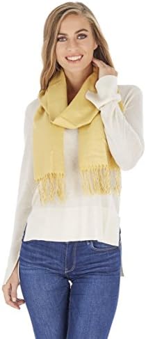 Premium Golden Style Design Fashion Scarf and Shawl - Pashmina 4 Season Luxury Wrap - 26"x70"