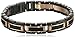 Men's Two-tone Stainless Steel Black Cable Inlay Bracelet