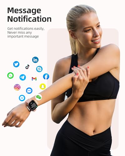 Parsonver Smart Watch for Women, 5ATM Waterproof for Swimming, Fitness Activity Tracker 100+ Sport Modes, Heart Rate/Sleep/SpO2/Steps Monitor, 1.8" HD Screen Smartwatch for Android & iOS, Rose Gold