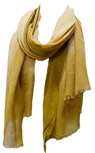 Ombre Tie Dye Lightweight Wool Shawl Scarf Stole Wrap Gold Amber