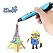 3D Printing Pen for Model Doodling - Me Suger 2019 Newest 3D Drawing Printing Pen with 12 Colors 120 Feet 1.75mm PLA Filament Refills and Stencil Safe Non-Clogging for Kids/Teens/Adults - Blue