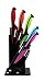 Kitchen Knife Block Set With Colour Coding - 5 Piece Coloured Knives Set - By Nuovva