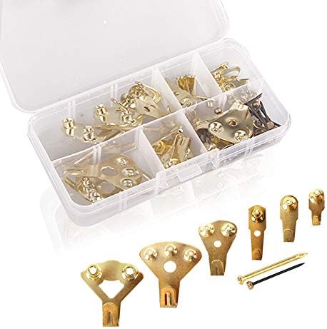 62個セット 壁掛けフック 絵画 額縁 時計 服掛けに敵合う ピクチャーハンガー 石膏ボード 木壁対応 釘付き 耐荷重10 Lb 100 Lb