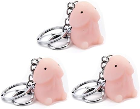 Jiabetterniu 3 Pcs Cute Squishy Animals Spoof Toys Keychain Keyring,Squishies Mochi Squeeze Toys Soft Stress Relief Healing Toy Keyfob Key Ring Slow Rising Seal/Dick/Breast/chick Key Chain by