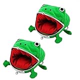 SUSHAFEN 2 Pcs Frog Coin Wallets Frog Coin Purse Headset Bag Cartoon Animal Wallet Coin Bag Coin Pouch Key Credit Card Holder Novelty Toy School Prize Gifts Christmas Gift