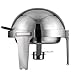 Happybuy 2 Packs Stainless Steel Chafing Dish 6 Quart Round Chafer Roll Top Chafer for Catering Buffet Warmer Set with Pans and Fuel Holders (Chafing Dish Roll Top 6qt)