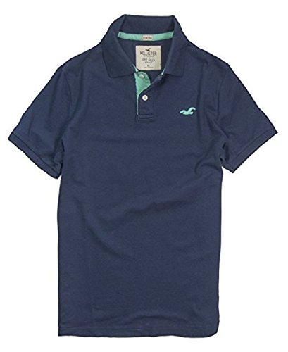 Hollister Men's Polo Shirt T Shirt (Medium, Navy 188)