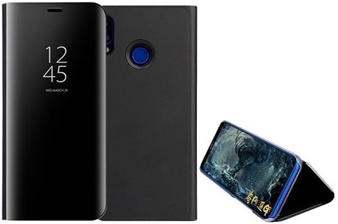 Custodia® Mirror Plating Clear View Stand Function Flip Case for vivo NEX S/vivo NEX A (Black)