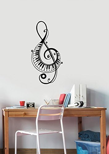 Treble G Clef Wall Decal Music Notes Keys Vinyl Sticker Piano Melody Musical Sign Art School Decorations for Home Room Studio Classroom Decor mn2
