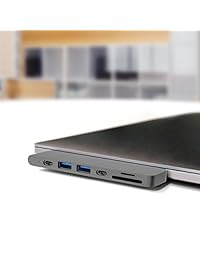 Adaptador Thunderbolt 3, base para concentrador USB Sinstar USB C para Apple MacBook Pro 2016 2017 13 "15" adaptador múltiple de tipo C con transferencia de carga 60 hz 40 Gbps, 4 K HDMI, USB C, SD   Micro SD, Gris