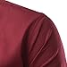 Mada Mens Casual Short Sleeve Dress Shirt Solid Color Slim Fit Shirts  Wine Red,Asian XX-Large/US Medium