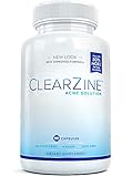 ClearZine Acne Pills for Teens & Adults | Clear Skin Supplement, Vitamins for Hormonal & Cystic Acne | Stop Breakouts, Oily Skin and Zits with Milk Thistle, Pantothenic Acid & Zinc, 90 Capsules