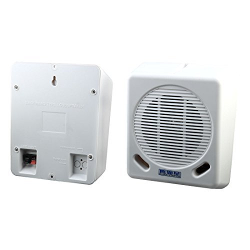 Amazon.com: DealMux Plastic Sistema Indoor Home Theater fundo música portátil Wall Mount Speaker 2pcs Branco: Electronics