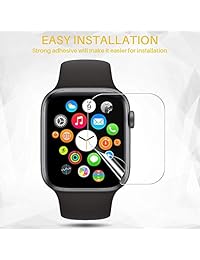 LK [6 Pack] Protector de pantalla para Apple Watch 1.575 in 1.496 in (compatible con series 4 3 2 1), LiquidSkin Max Cobertura Protector de pantalla [HD Clear Anti-burbujas] con garantía de por vida