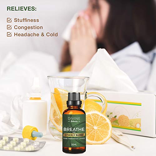 Divine Botanics Aromatherapy Breathe Essential Oil Synergy Blend for