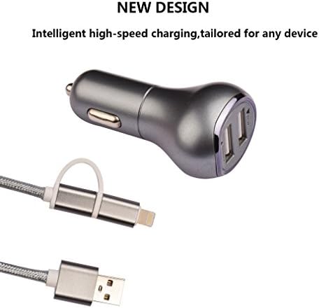 YCF Dual USB Car Charger, Fast Charge, PowerDrive 2 for iPhone 7 / 6s / Plus, iPad Pro / Air 2 / mini, Galaxy S7 / S6 / Edge / Plus, Note 5 / 4, LG, Nexus, HTC and More