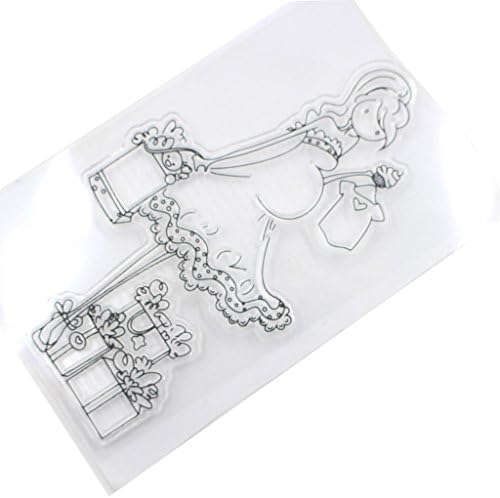 Jiamins Transparent Silicone Clear Rubber Stamp Sheet Cling Scrapbook DIY Craft for Album Paper Card Decoration - Pregnant Woman Pattern