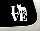 LOVE French Bulldog Dog Puppy Text Vinyl Car Sticker Symbol Silhouette Keypad Track Pad Decal Laptop Skin Ipad Macbook Window Truck Motorcycle