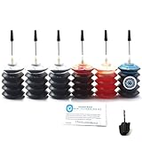 BCH Dye Ink Cartridge Refill Kit for HP 21 56 27 60 61 92 94 96 901 74 XL 6-Bottle Combo: 3 x Black + 1 Each of Cyan Magenta Yellow ID30-KKKCMY