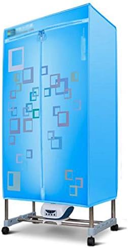 ONEGYJ Portable Dryer, Programmable Timing, Stainless Steel, Four Tubes in The Middle, with UV Disinfection Lamp - Disinfecting Clothes, Electric, High Power - 1200W (Color: Blue)