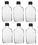 Nakpunar 6 pcs Glass Flask Bottles with Black