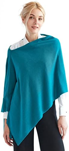 Faux Cashmere Acrylic 3 in One Poncho Topper FREE Linen Pouch One Size