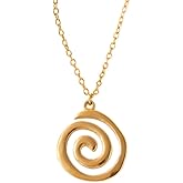 Pierced Owl Stainless Steel Spiral Pendant Necklace