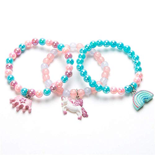 image for Brisk Cuteadorns Toddler Girls Unicorn Bracelets and Ring Set - Little