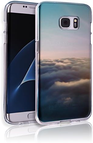 S7Edge Case [Ultra Slim TPU Bumper] [Flexible Gel] [Semi Transparent] [3D UV Coated Print] Colorful Jelly Back Cover S 7 Edge Anti-Scratch Graphic Soft Shell Light Samsung Galaxy S7 Edge (Cloud)