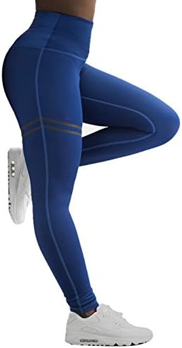 iLoving Yoga Leggings, Women Ruched Butt Lift High Waist Yoga Pants Workout Gym Skinny Leggings (S, Style2-Blue)